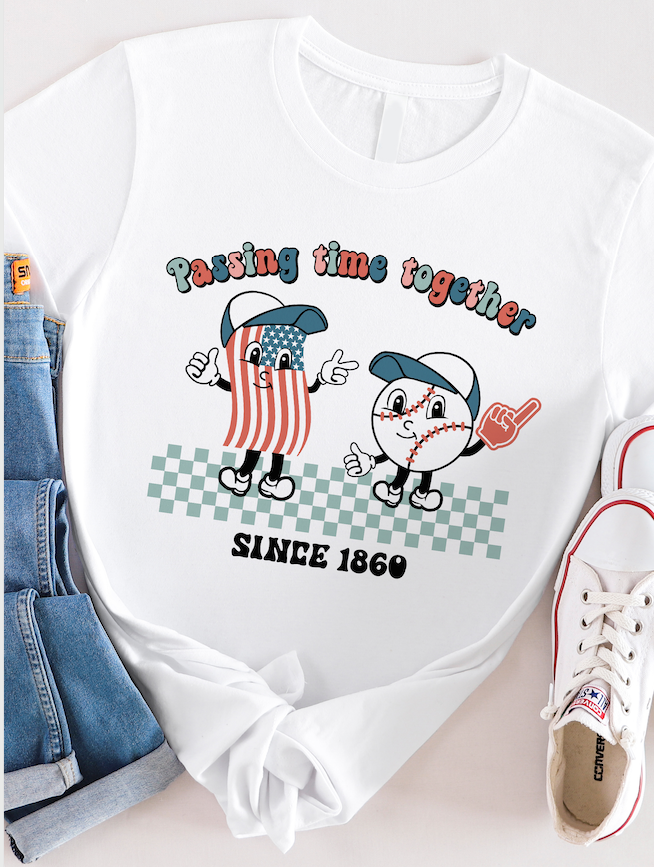 Passing time together Baseball Graphic Tee