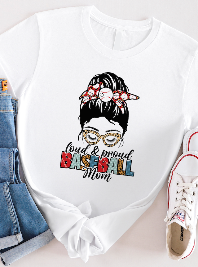 Loud Proud Baseball Mom Graphic Tee