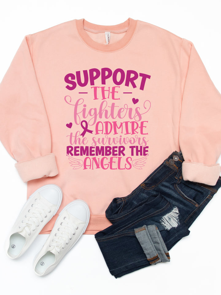 Support The Fighters Remember The Angels Graphic Sweatshirt