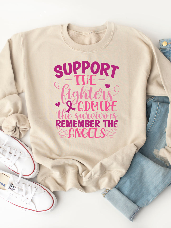 Support The Fighters Remember The Angels Graphic Sweatshirt