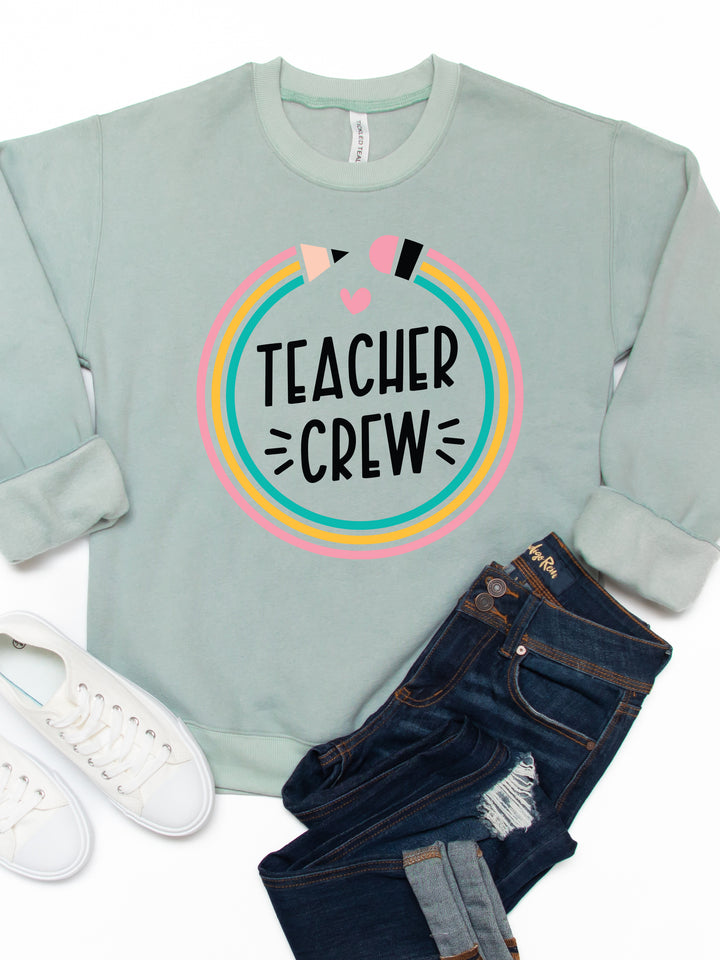Teacher Crew Pencil Graphic Sweatshirt