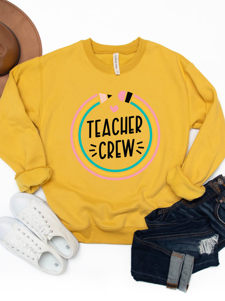 Teacher Crew Pencil Graphic Sweatshirt