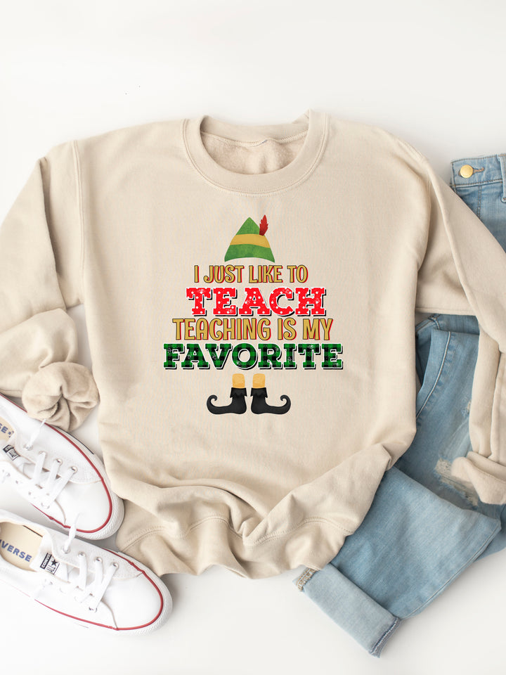 Teaching Is My Favorite - Christmas Graphic Sweatshirt