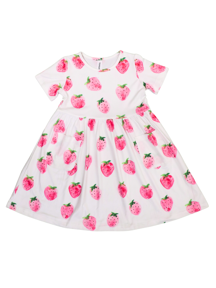 Spring Pattern Little Girls Pocket Dress