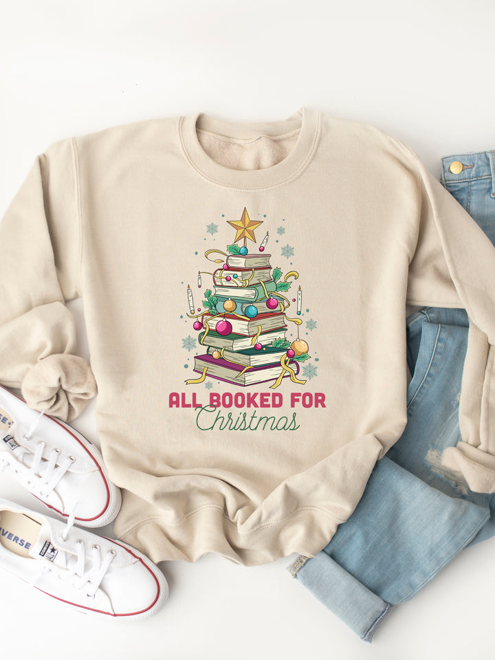 All Booked For Christmas - Christmas Graphic Sweatshirt
