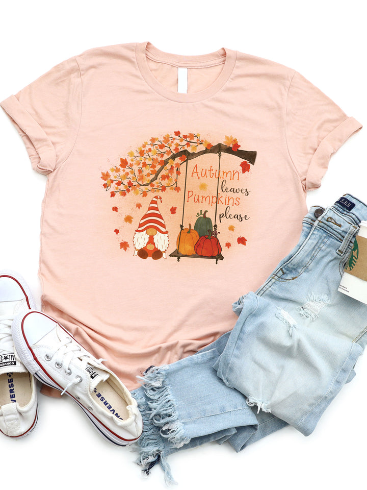 Autumn Leaves Pumpkins Please - Graphic Tee