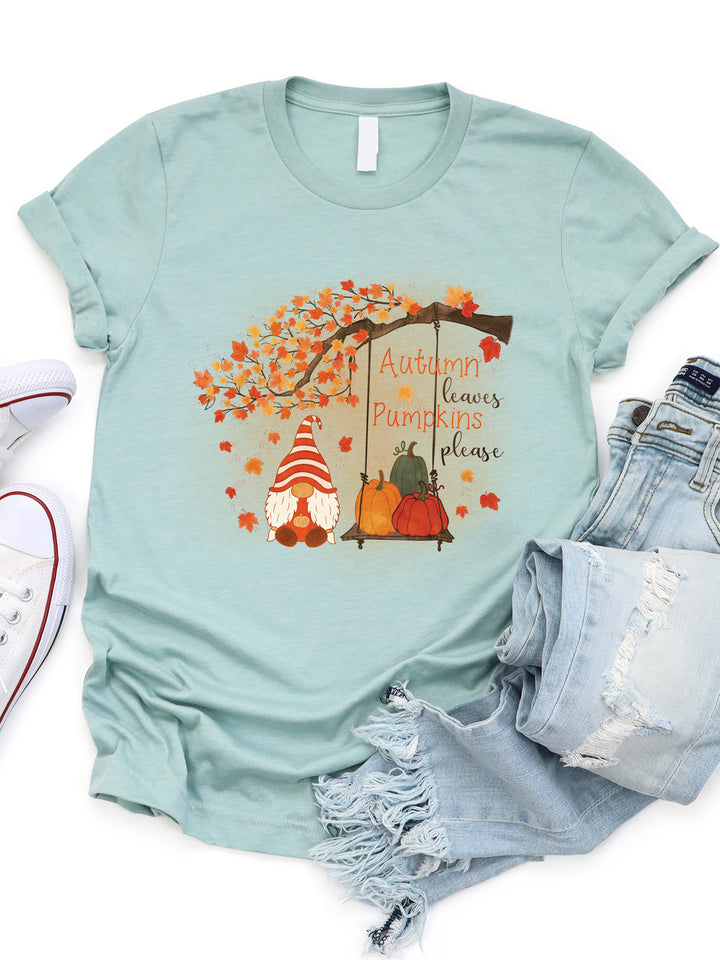 Autumn Leaves Pumpkins Please - Graphic Tee