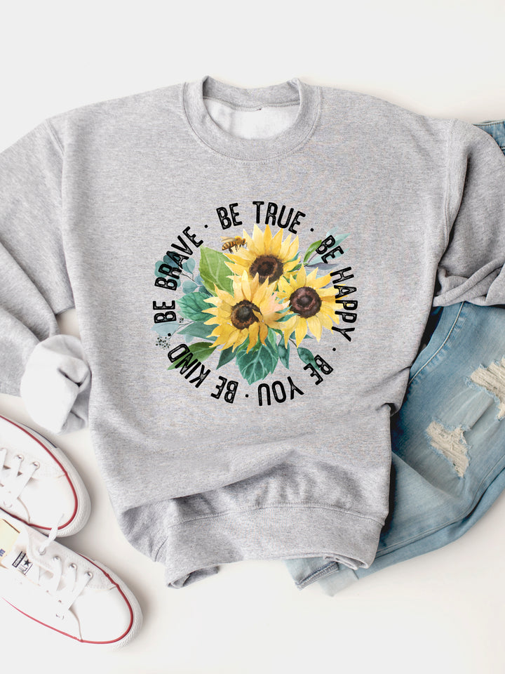 Be Kind, Be Happy, Be You Graphic Sweatshirt