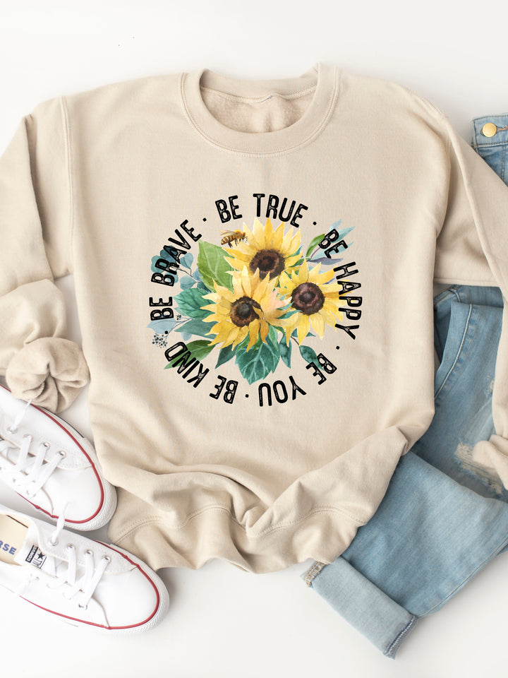 Be Kind, Be Happy, Be You Graphic Sweatshirt
