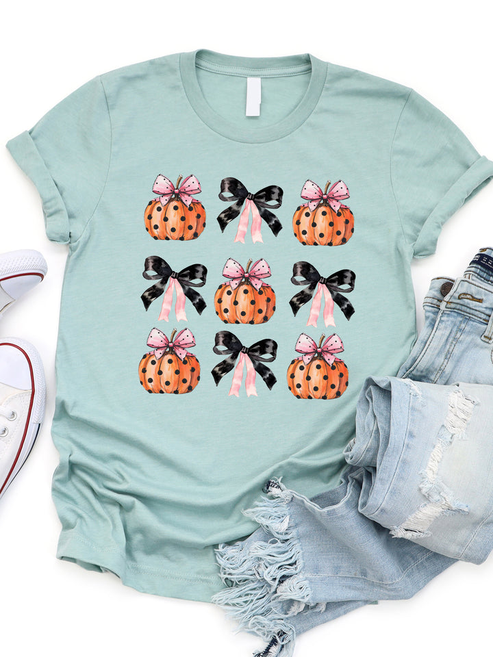 Coquette Bows & Pumpkins Graphic Tee