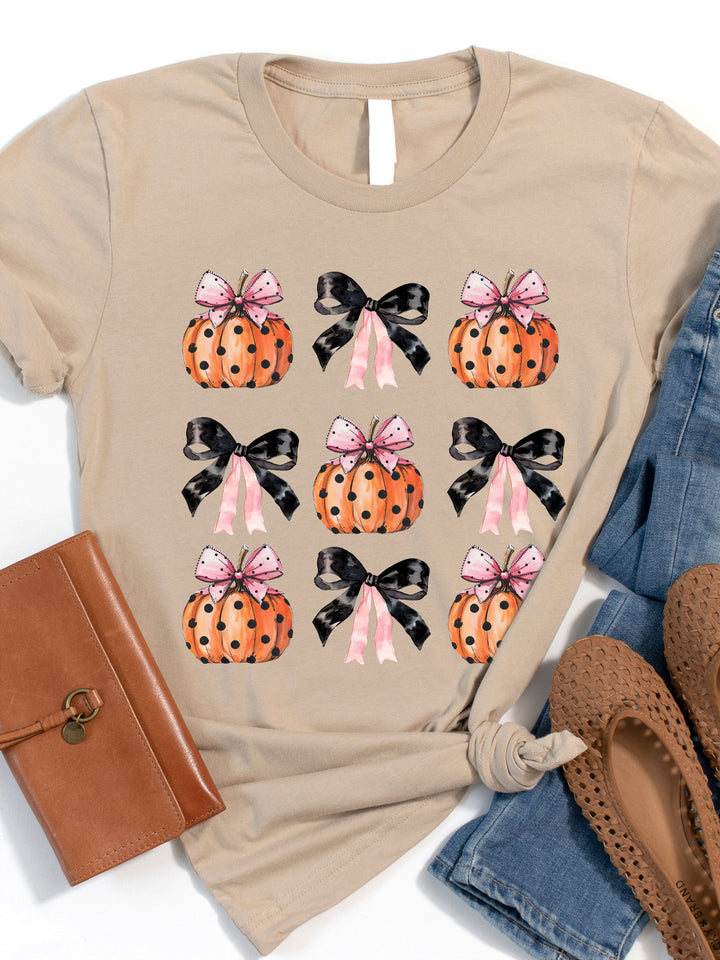 Coquette Bows & Pumpkins Graphic Tee