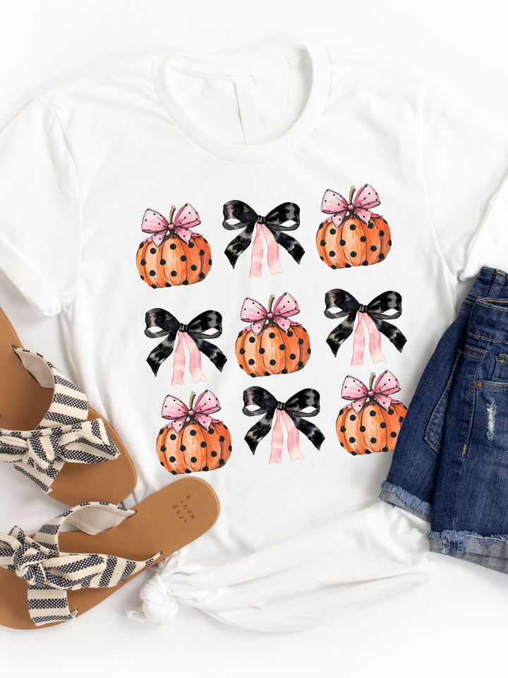 Coquette Bows & Pumpkins Graphic Tee