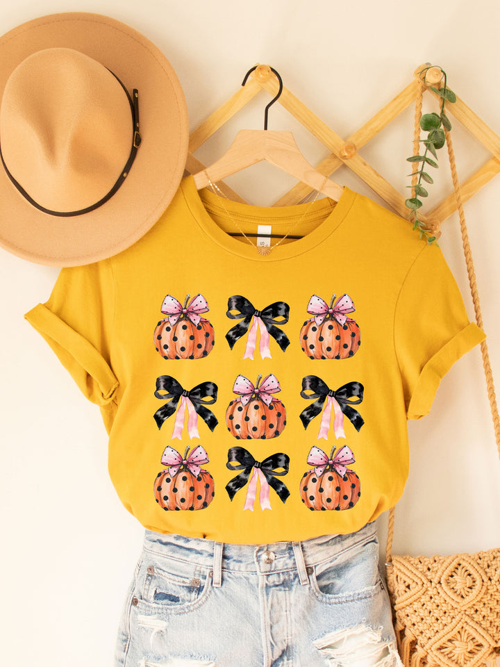 Coquette Bows & Pumpkins Graphic Tee