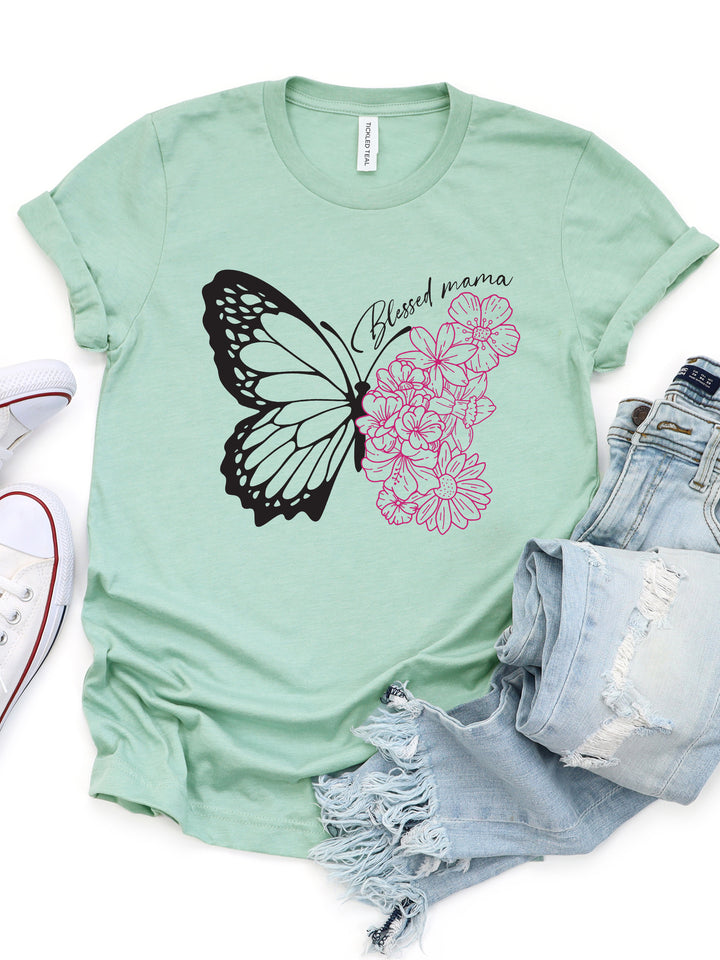 Blessed Mama Butterfly- Graphic Tee