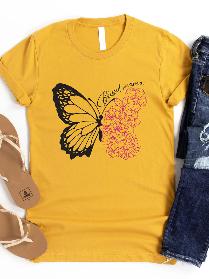 Blessed Mama Butterfly- Graphic Tee