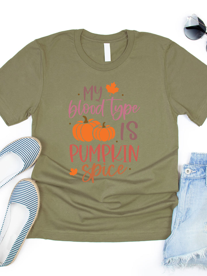 My Blood Type Is Pumpkin Spice Graphic Tee