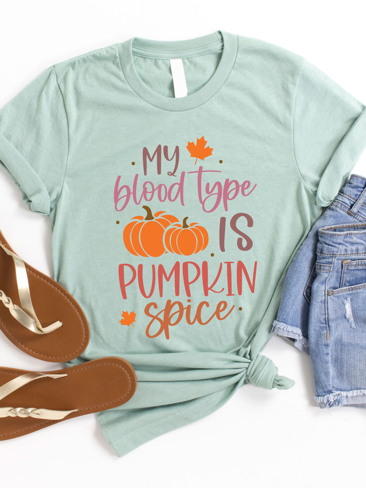 My Blood Type Is Pumpkin Spice Graphic Tee