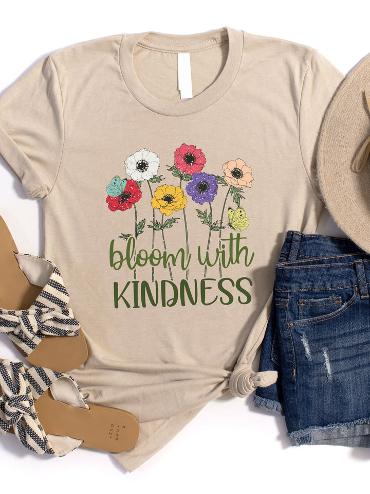 Bloom with Kindness Floral Graphic Tee