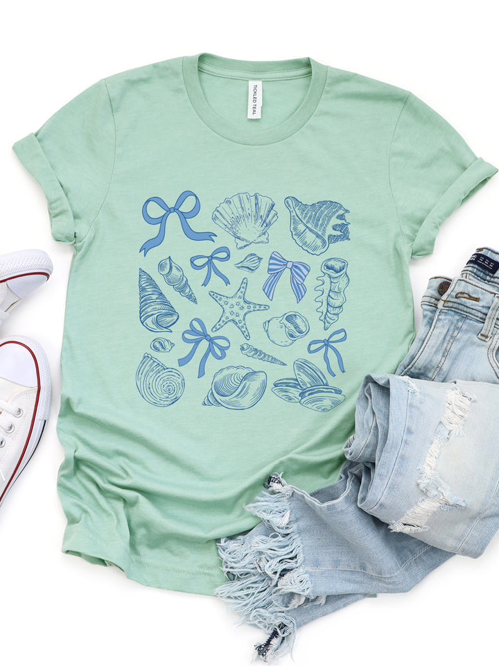 Blue Shells & Bows Graphic Tee