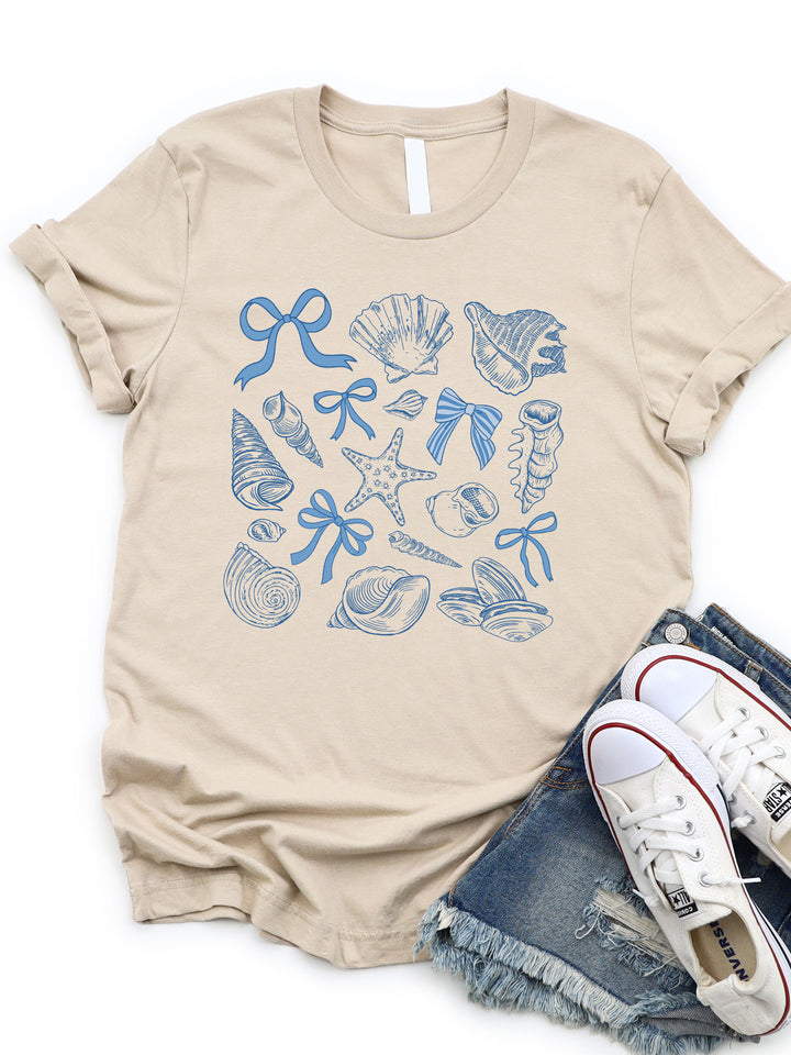 Blue Shells & Bows Graphic Tee