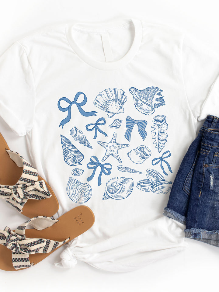 Blue Shells & Bows Graphic Tee