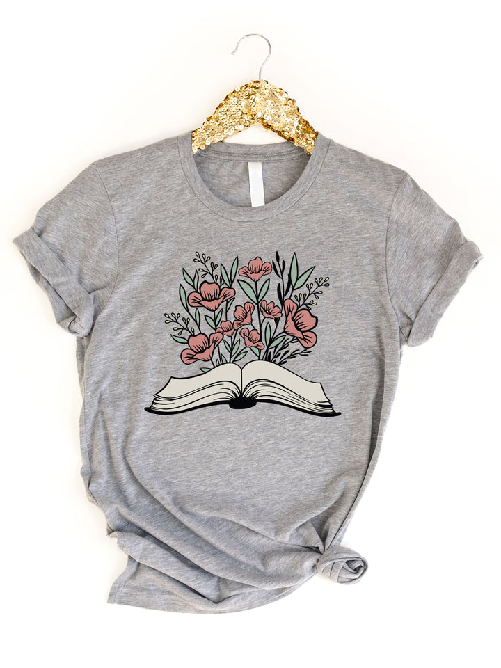 Open Book Blooms Graphic Tee