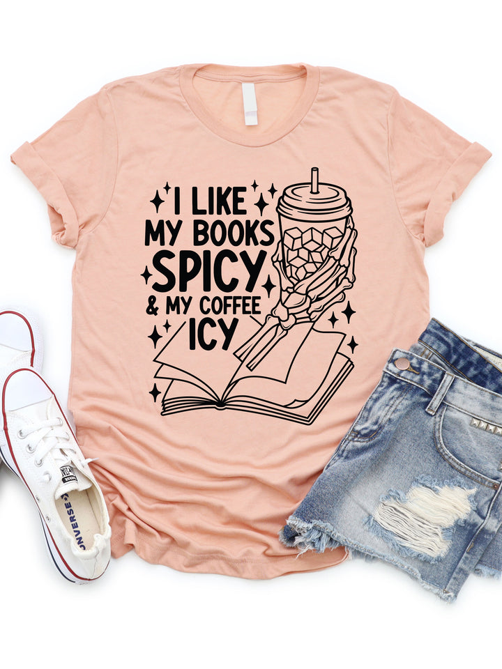 Books and Iced Coffee Graphic Tee