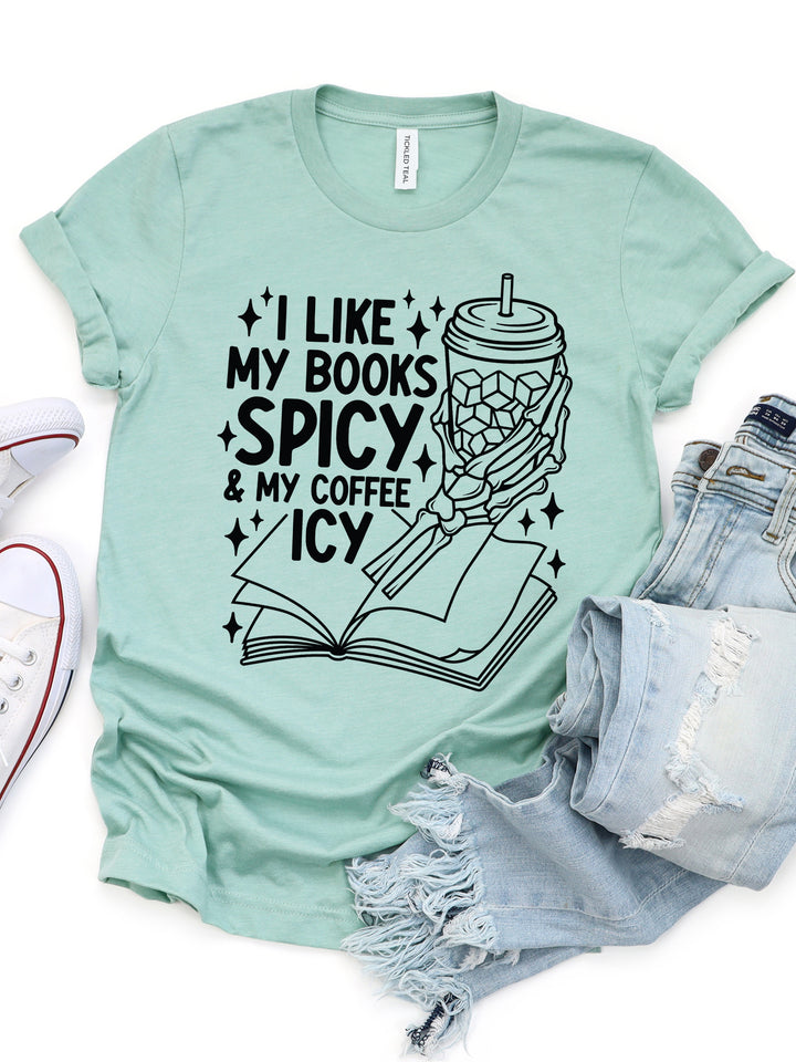 Books and Iced Coffee Graphic Tee