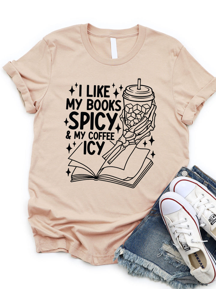 Books and Iced Coffee Graphic Tee