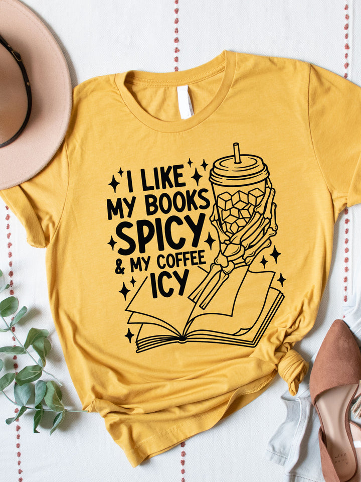 Books and Iced Coffee Graphic Tee