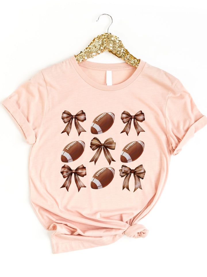 Footballs & Bows Coquette Graphic Tee