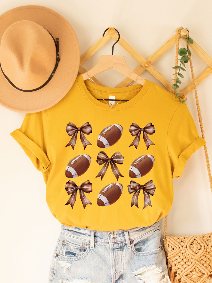 Footballs & Bows Coquette Graphic Tee