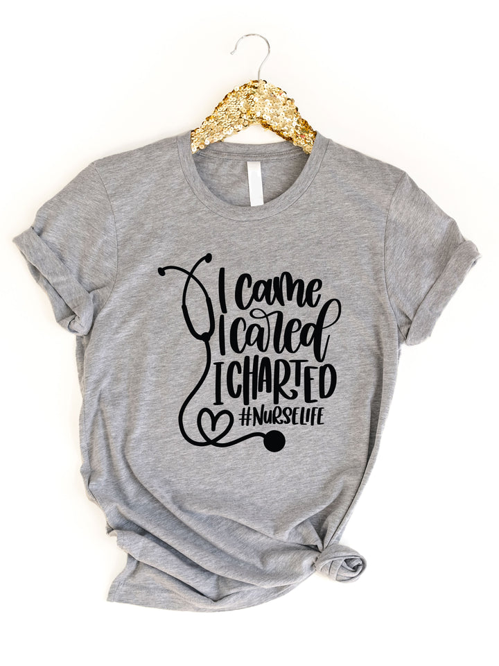 I came I cared I charted Graphic Tee