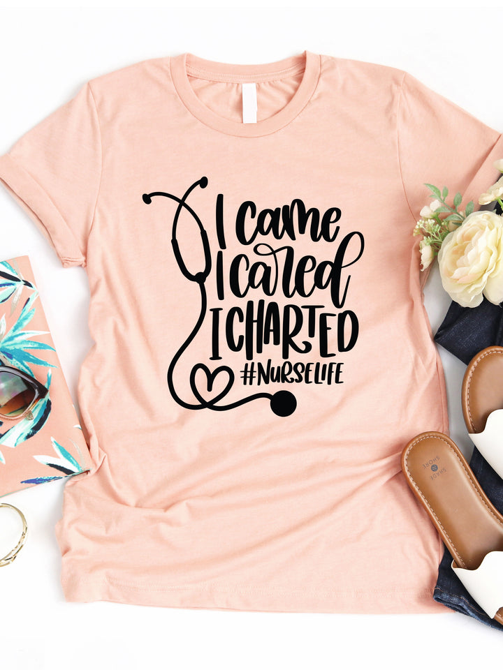 I came I cared I charted Graphic Tee