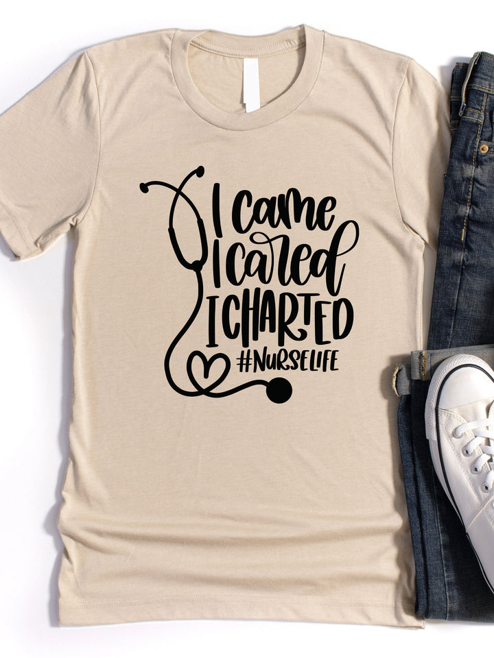 I came I cared I charted Graphic Tee