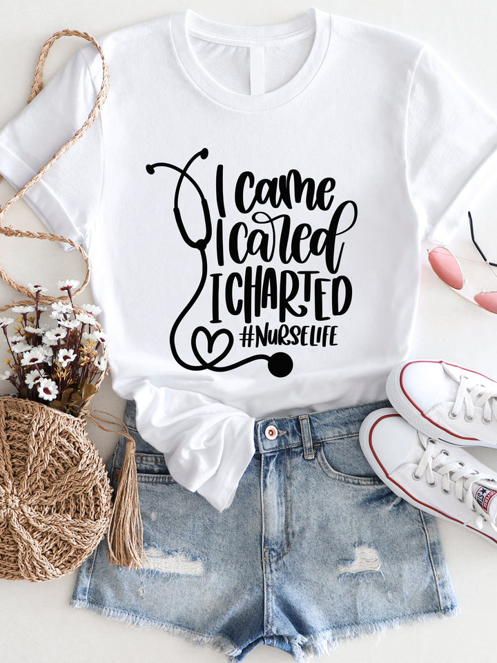 I came I cared I charted Graphic Tee