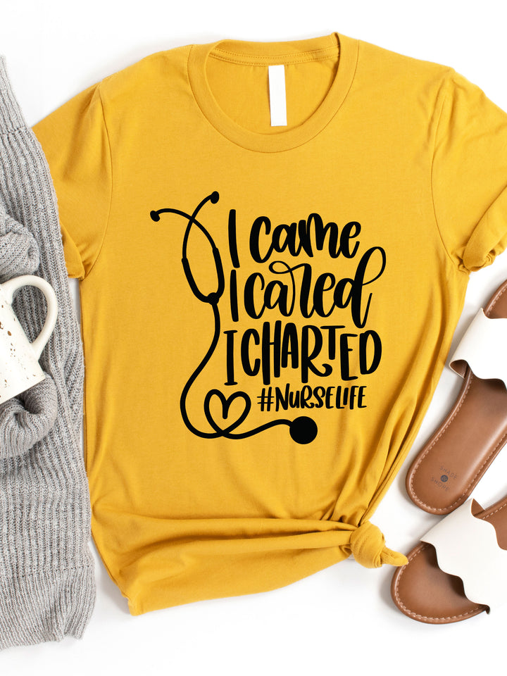 I came I cared I charted Graphic Tee