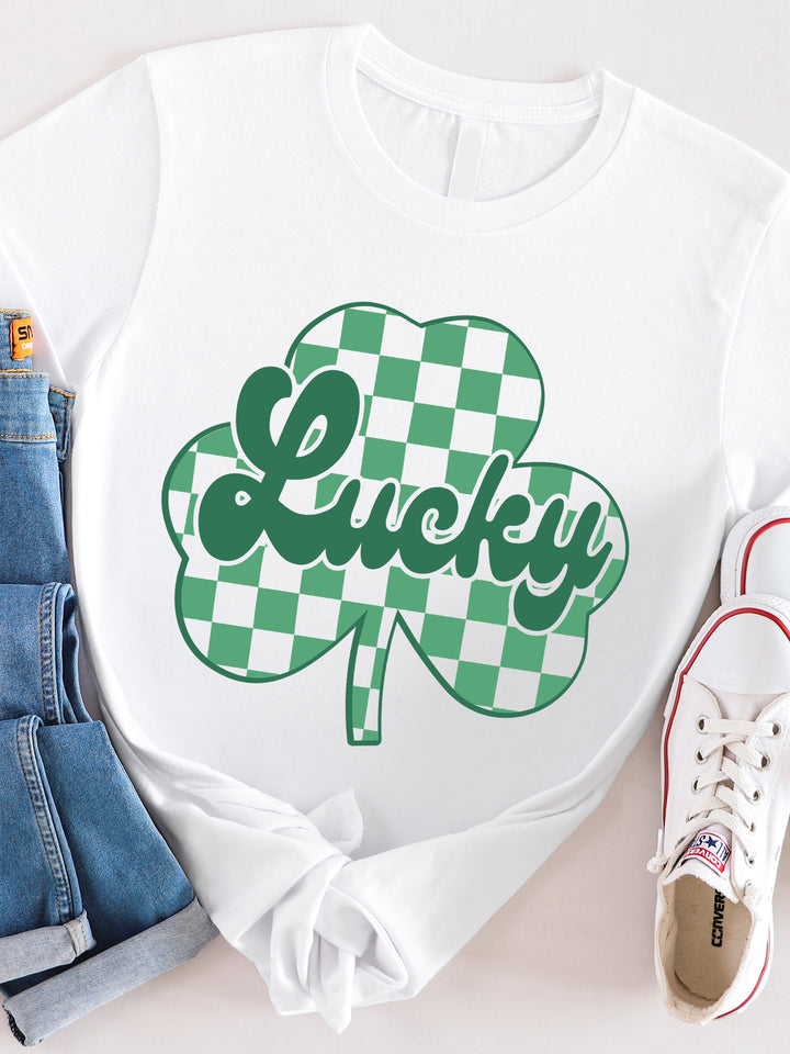 Lucky Checkered Clover Graphic Tee