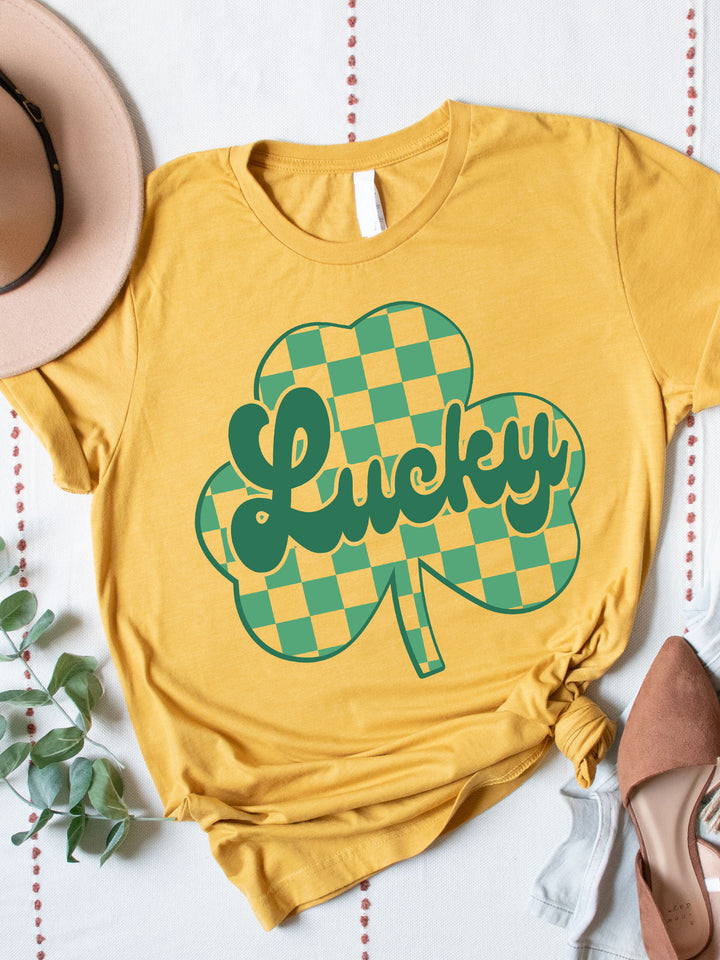 Lucky Checkered Clover Graphic Tee