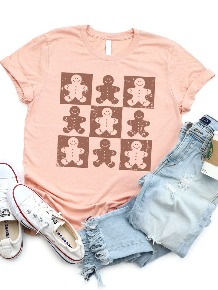 Checker Gingerbread Man Graphic Tee