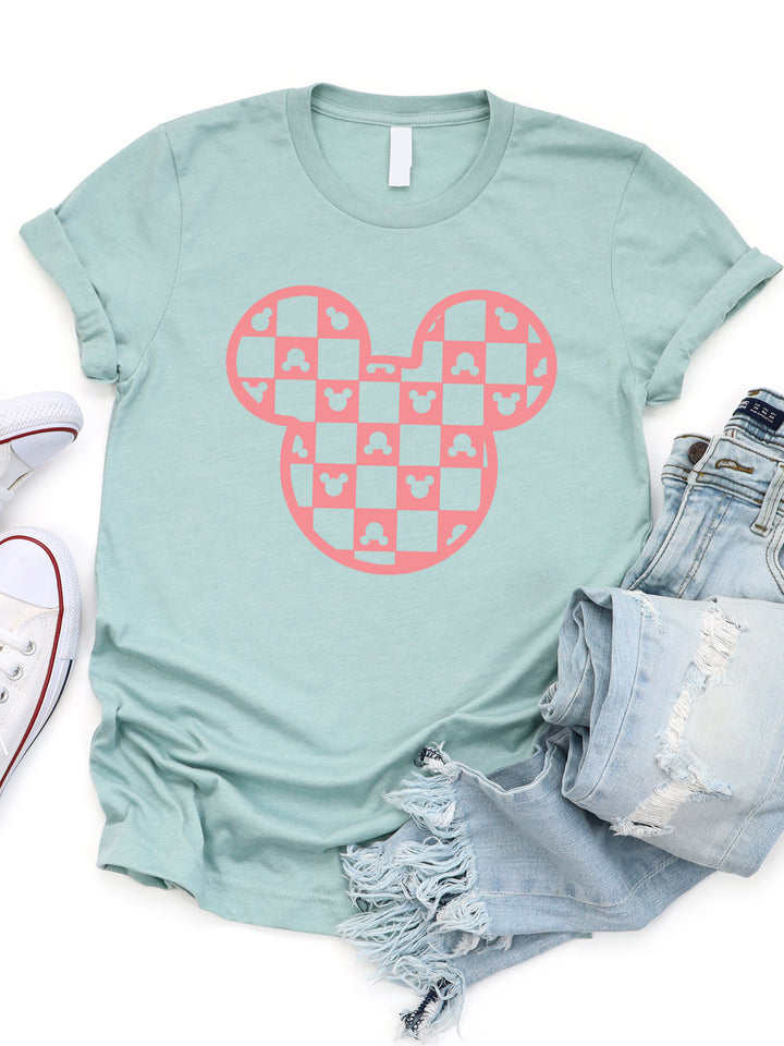 Checkered Mickey Graphic Tee
