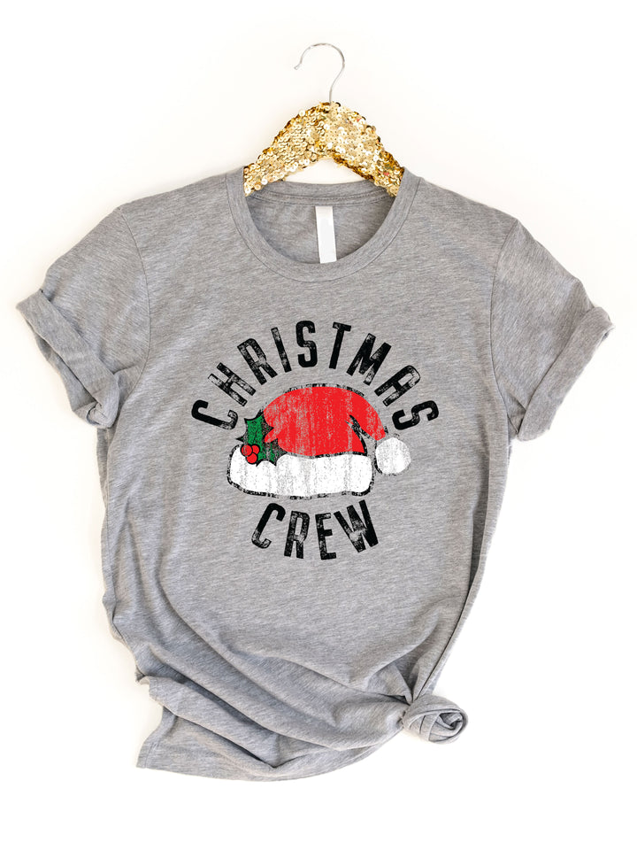 Christmas Crew Santa Hat Graphic Tee