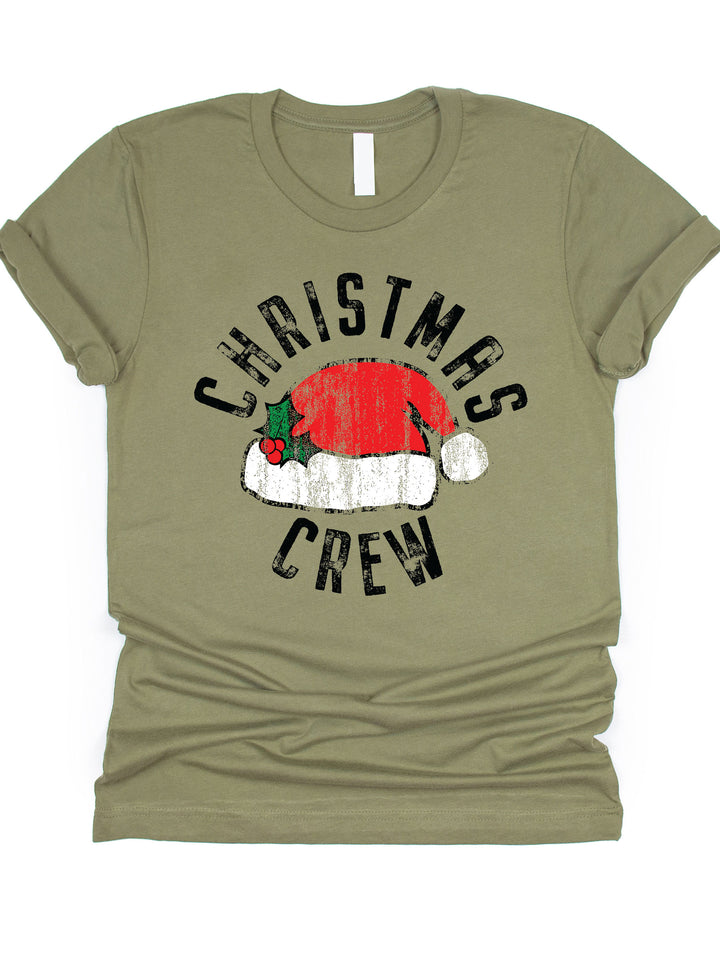 Christmas Crew Santa Hat Graphic Tee