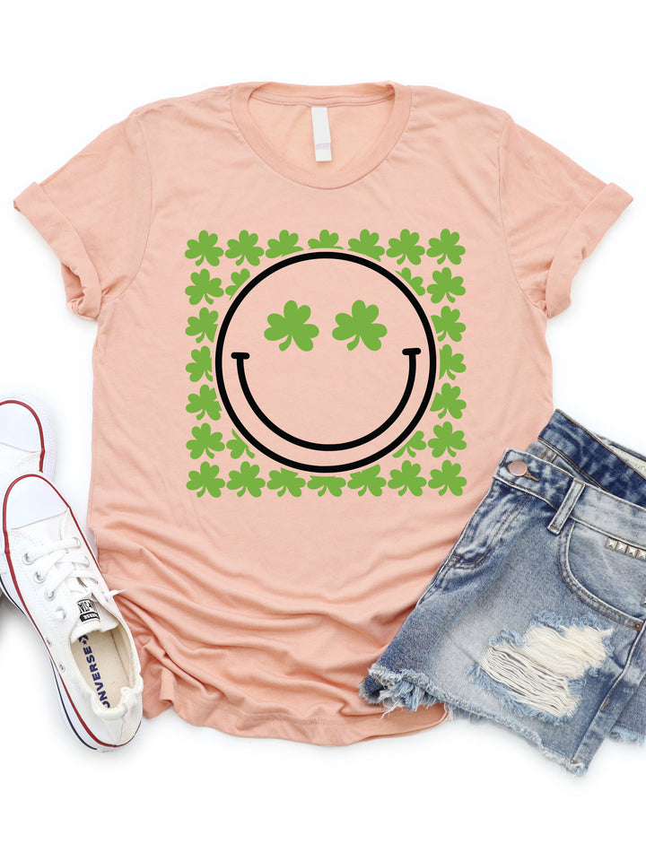 Clover Smiley Face Graphic Tee