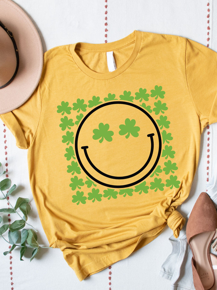 Clover Smiley Face Graphic Tee