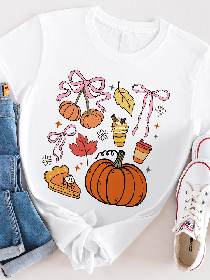 Pumpkin Fall Icons Graphic Tee