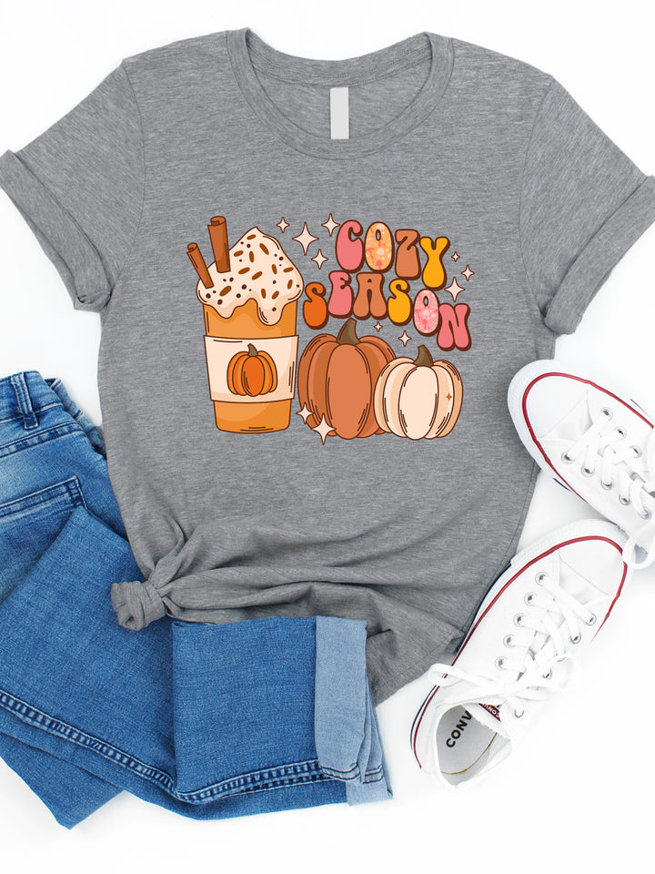 Cozy Season Pumpkin Retro Graphic Tee