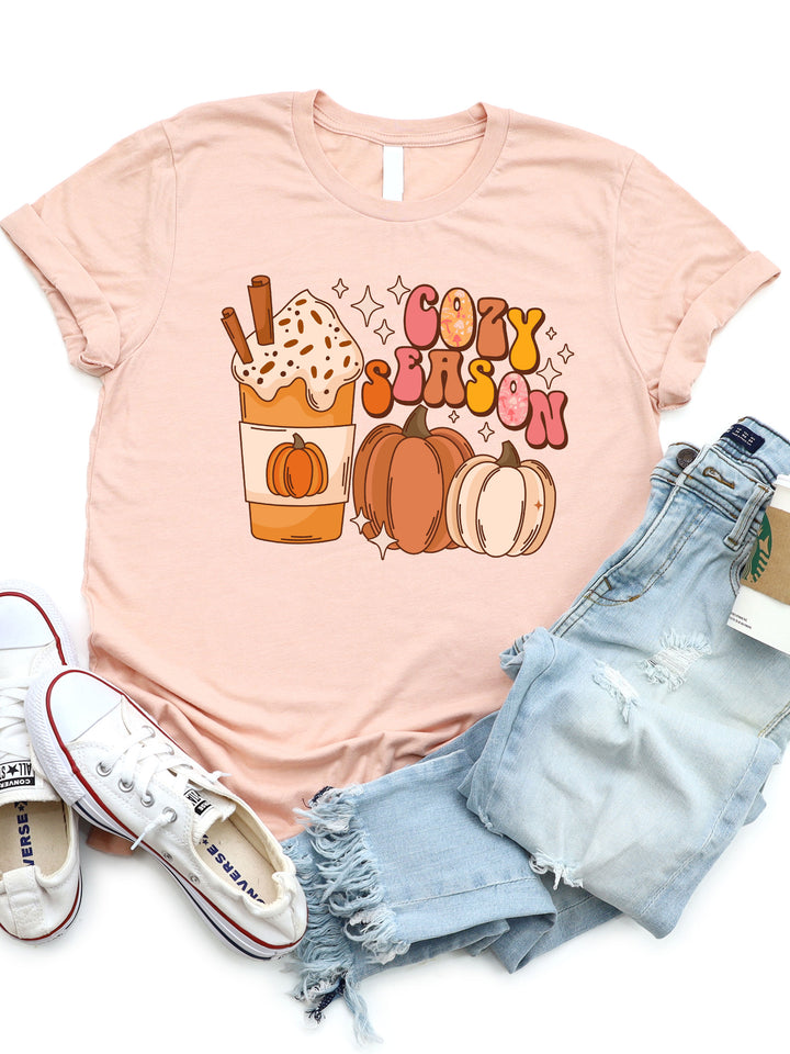 Cozy Season Pumpkin Retro Graphic Tee