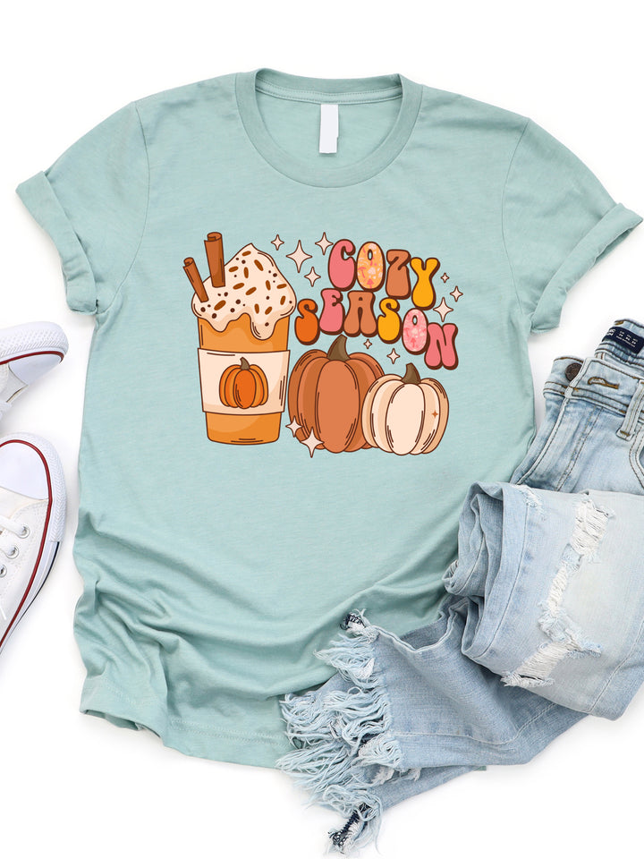 Cozy Season Pumpkin Retro Graphic Tee
