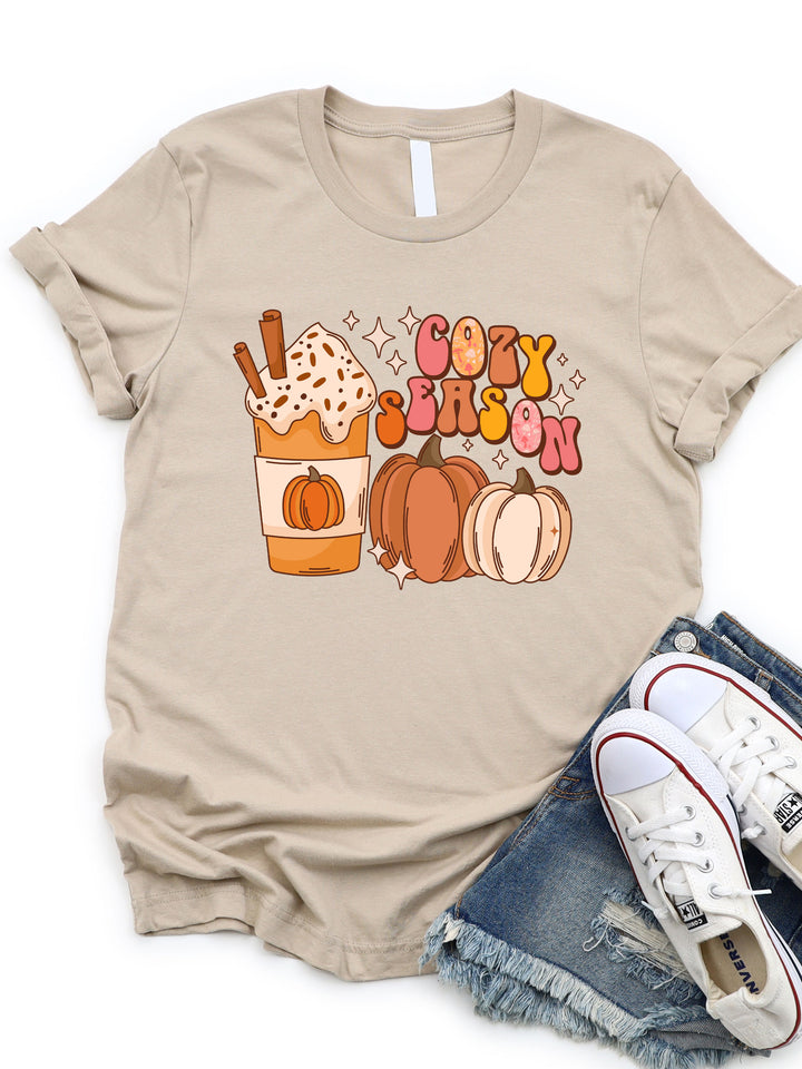 Cozy Season Pumpkin Retro Graphic Tee